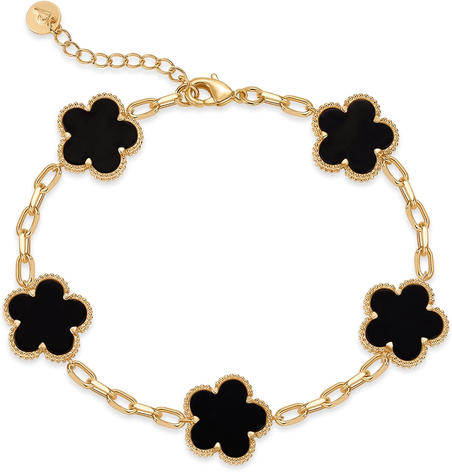 Pavoi 14K gold plated clover bracelet for women adjustable trendy jewelry gifts