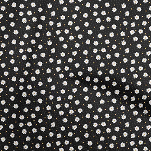 oneOone Polyester Spandex Black Fabric Floral Dress Material Fabric Print Fabric By The Yard 56 Inch Wide-1