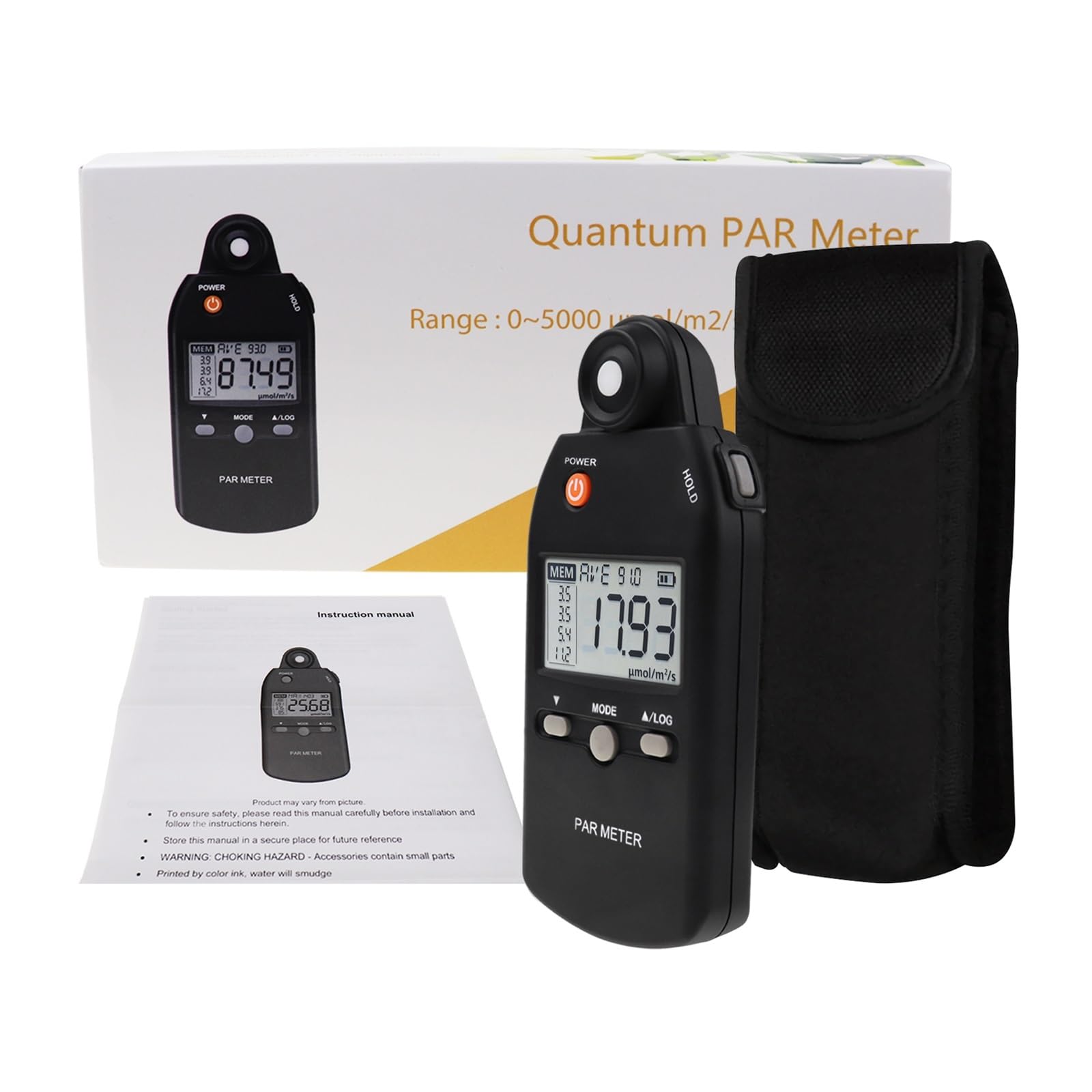 Medidor PAR, Sensor Cuántico Avanzado, Medidor De Intensidad De Luz De Crecimiento, Lux Tester For Plantas De Interior Y Exterior Luxómetro ideal para medir la intensidad