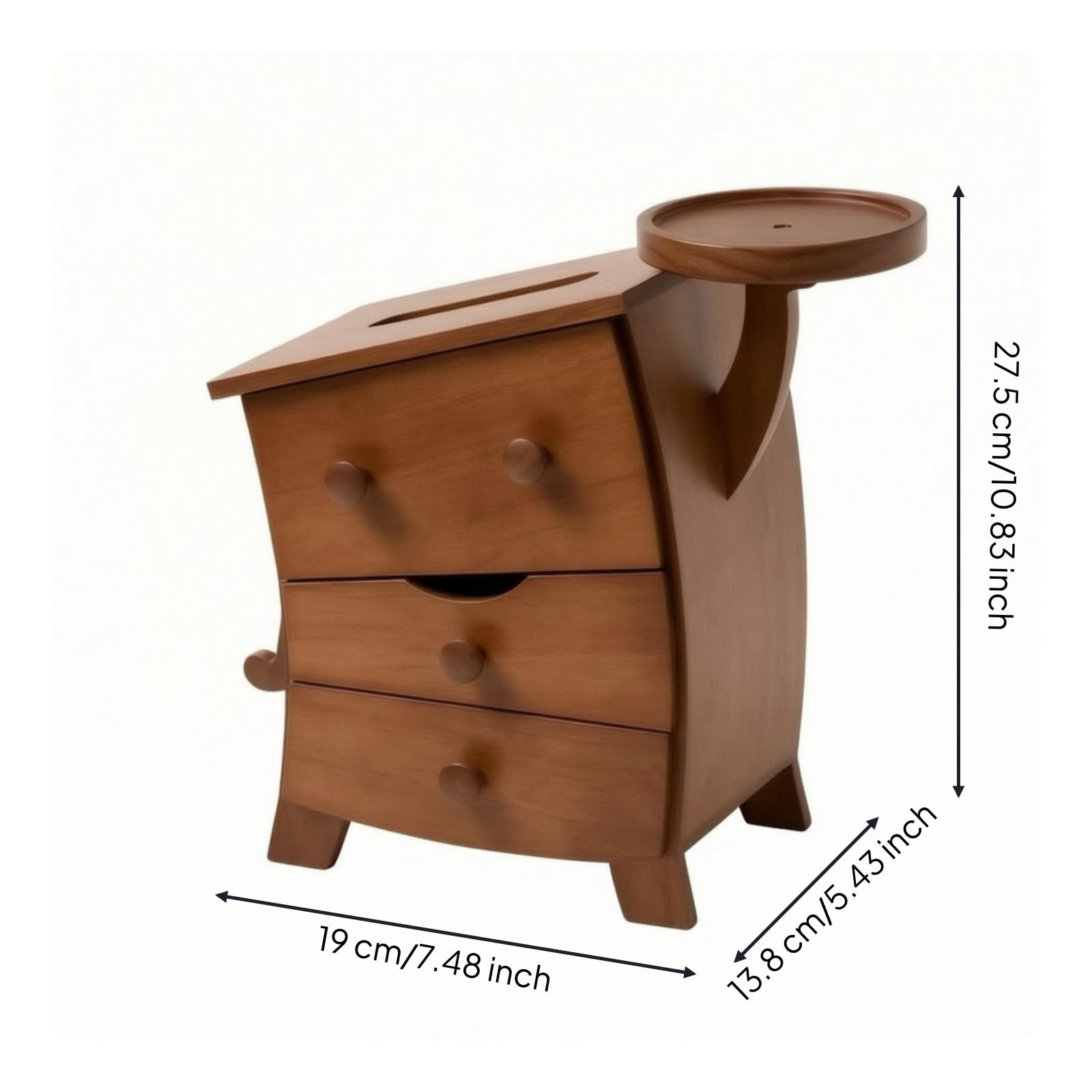 Organizador Accesorios con Múltiples Cajones Práctico Organizador Vertical con Bandeja Versátil Gabine Pequeño Madera para Entrada