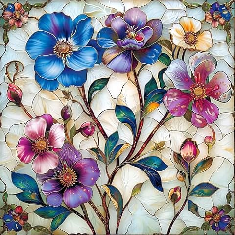 REDAMANCY Modern Tile Colorful Flower Abstract Peel and Stick Wallpaper Modern Cute Wall Paper Stick on Contact Paper Easy Peel Off for Bedroom nightstand Drawer Renter Friendly 17.7"x236" Cover