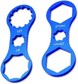 2 Piezas Herramienta de Reparación para Horquilla Delantera de Bicicleta, Llave Extracción e Instalación de Tapa de Horquilla, Compatible con SR Suntour XCR/XCM/XCT/RST