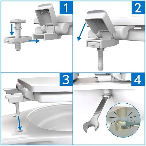 Miniatura 8 de Mayfair NextStep2 - Asiento de inodoro con asiento de entrenamiento integrado para niños pequeños, cierre lento, fácil de limpiar, asiento magnético