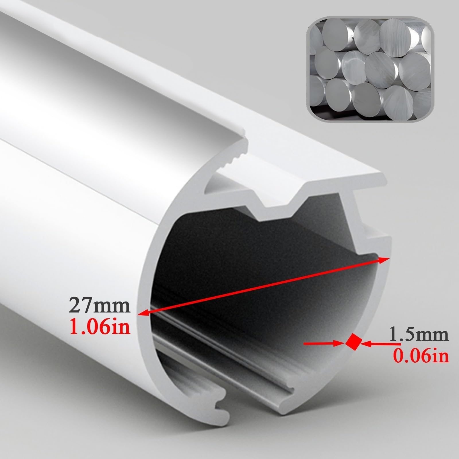 Schiebegardinenstange doppelläufig für Vorhänge, 220 cm (2 x 110 cm), ideal für Büro und Wohnzimmer, Grau, einfache Installation und modernes Design
