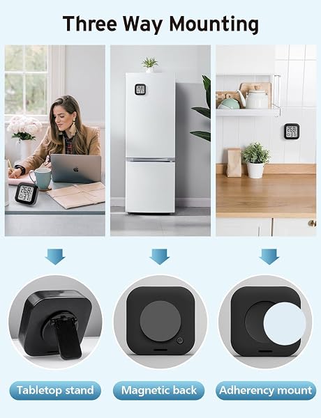 3 piezas - Mini Termómetro Higrómetro Digital, Medidor de Temperatura para Medición de Temperatura y Humedad del Casa Ambiente - 3