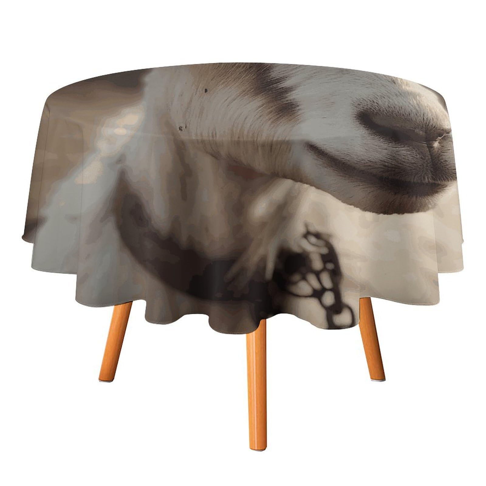 Fekiloot Style Goat On Hillside Round Tablecloth - Heavy Duty And Washable,Polyester Decorative Fabric Table Cover,Tablecloths For Kitchen Dining, Wedding, Birthday Party50x50in