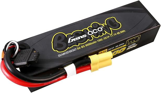 Gens ace G-Tech Bashing Pro 11.1V 100C 8000mah 3S Lipo Battery with EC5 Plug for RC Car RC Truck