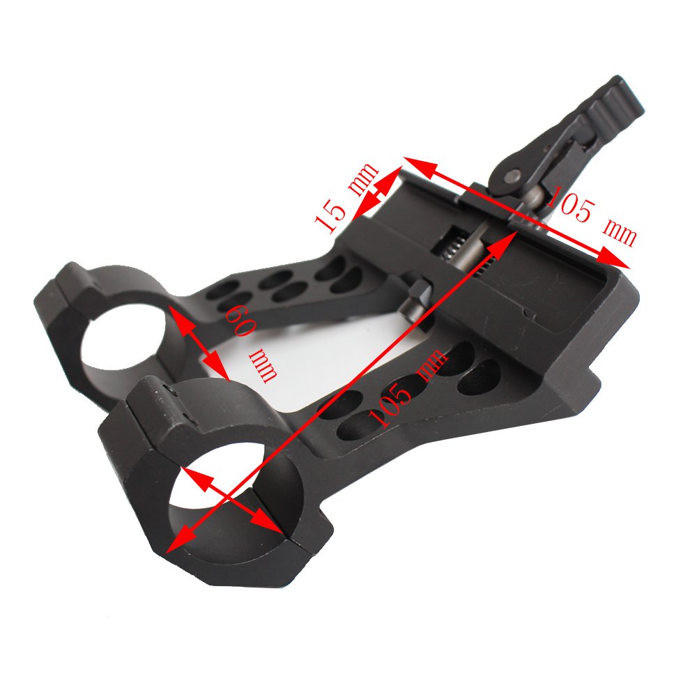 NOGA Attacco rapido per Caccia al tiro Laterale AK con Anello Integrale da 1 Pollice 25mm / 30mm per AK47 Nero