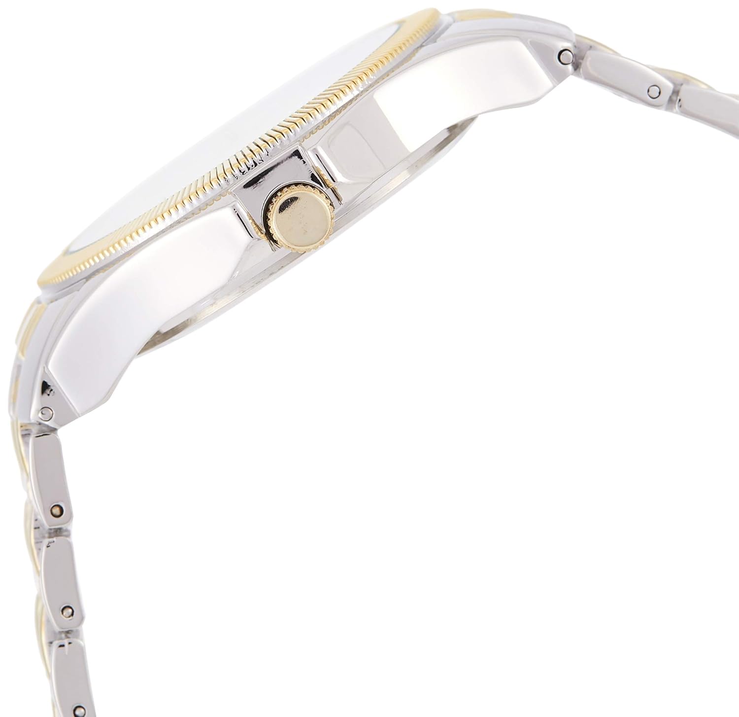 Sivu view kellosta, jossa näkyy kruunu