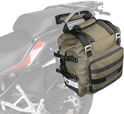 Rhinowalk Bolsa para sillín de motocicleta, impermeable, paquete de equipaje de motor, bolsa lateral de motocicleta de 20 litros, bolsa de