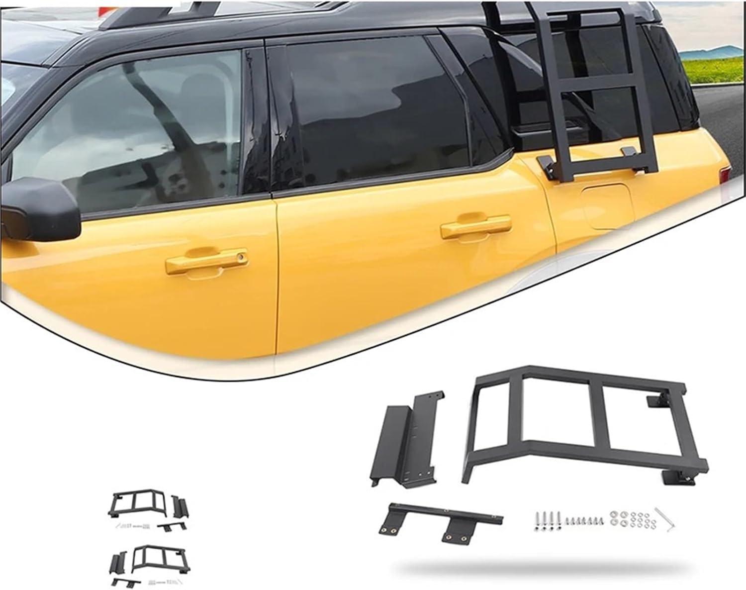 Car Rear Window Expansion Ladder Protection Bracket Rack Compatible with Ford/Bronco Sport 2021-2024 Accessories(Left)