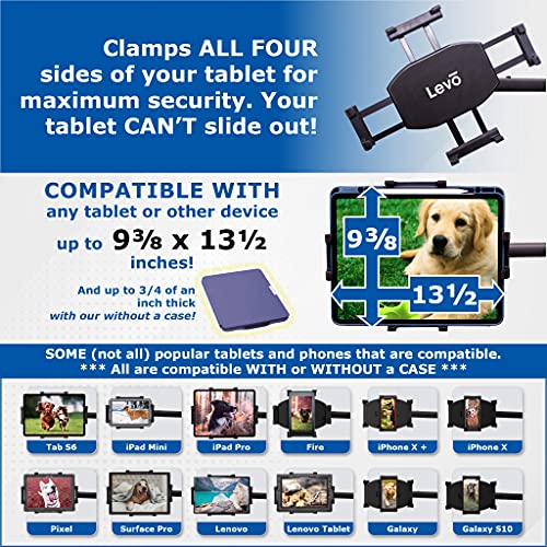 Levo G2 Deluxe Rolling Tablet Floor Stand Cart Kiosk For Residential And Commercial Use With All Ipad, Kindle Fire, Android, Samsung, Lenovo, Google, And Kids Tablets #TOP5