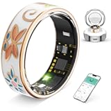 Vintage Smart Ring for Women and Men&comma; Fitness Tracker with Heart Rate Monitor&comma; Sleep Tracker&comma; 8 Sport Modes&comma; Step Counter&comma; IP68 Waterproof&comma; 5-Day Battery&comma; Crystal Magnetic Charging Case