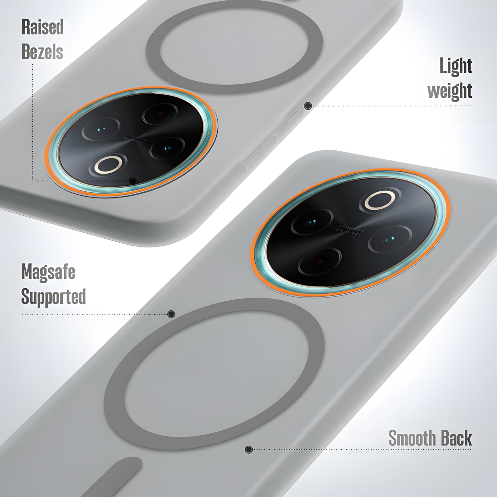 DL3 Mobilak Case Back Cover for Honor X9C, Sleek Frosted Translucent Back Only Compatible with Wireless Magnetic Accessories | Anti-Scratch Shockproof Phone Case (Gray)