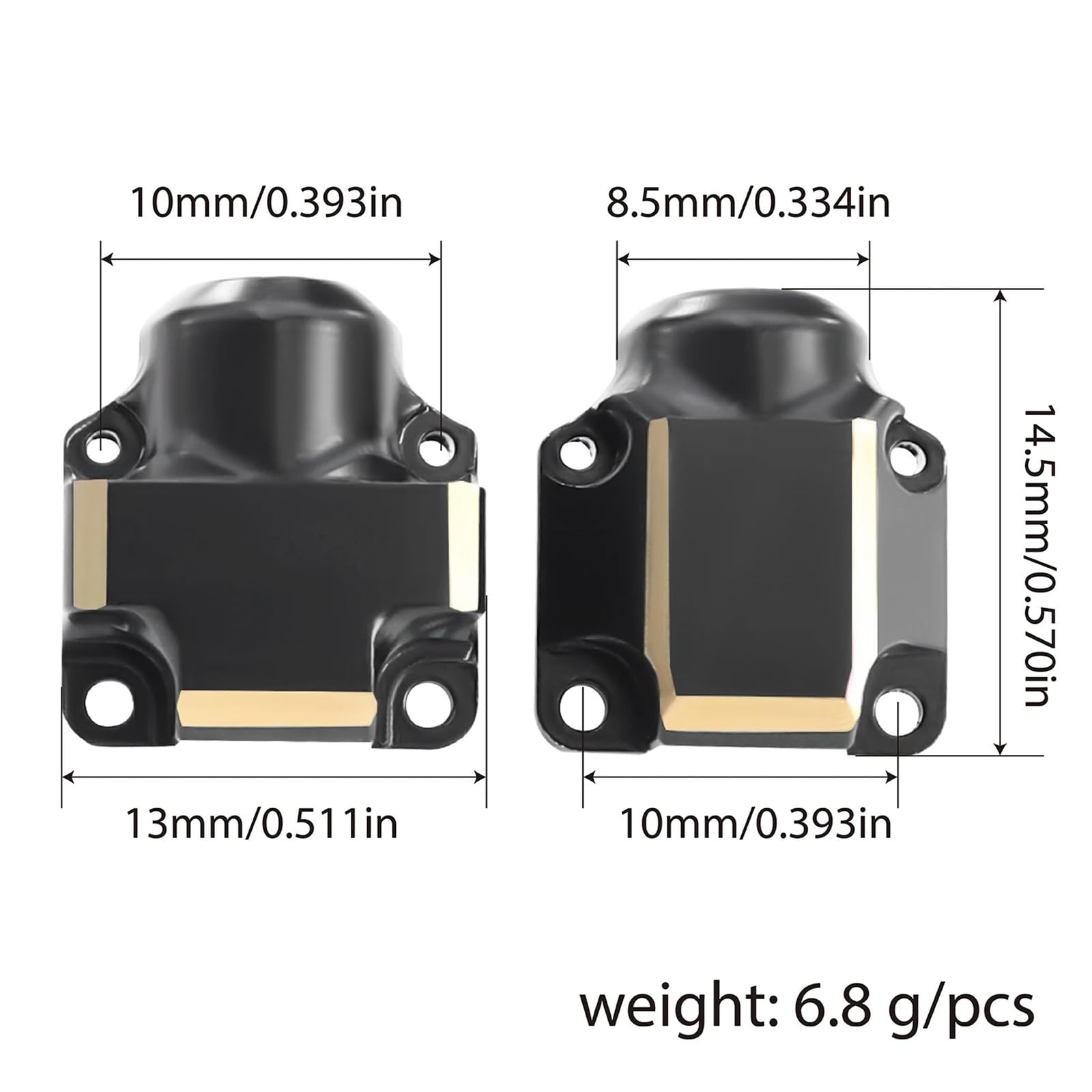 Per Axial Scx30 Per Bronco Per Wrangler Per Jlu Rc Auto Parti Aggiornamento Nero Ottone Anteriore Asse Posteriore Pesi Della Copertura Ricambi Modellini RC
