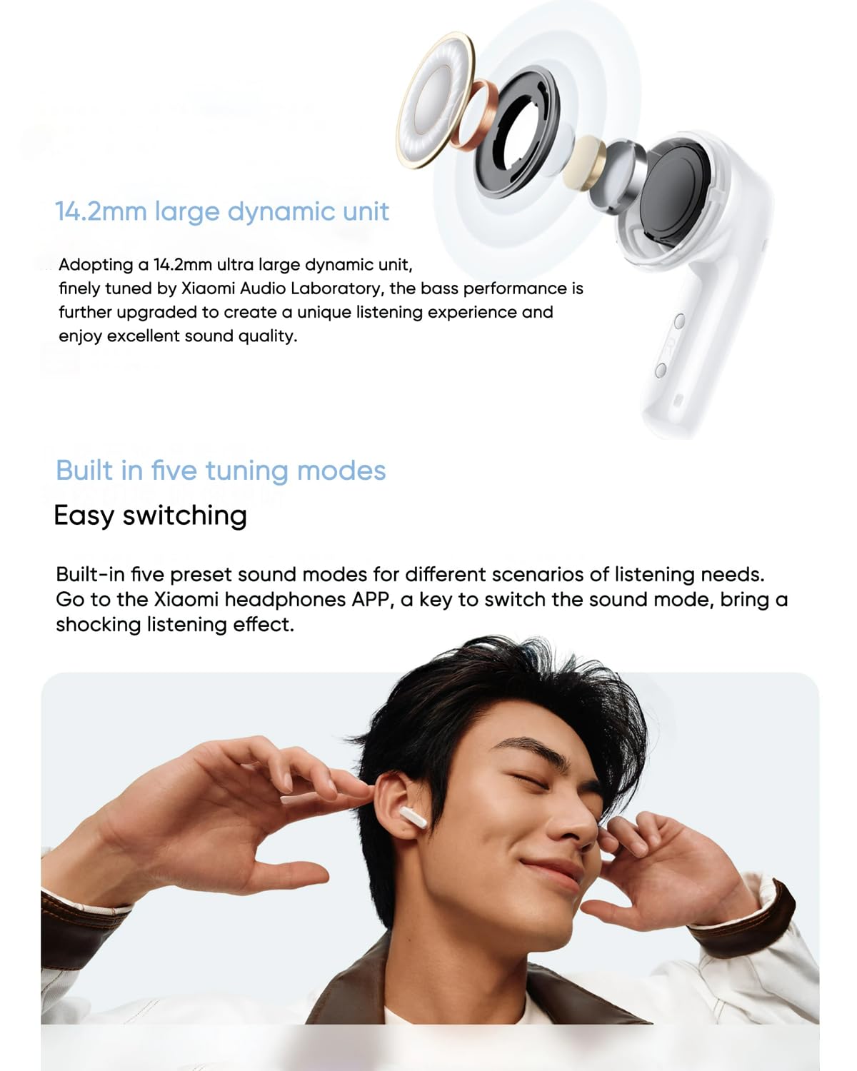 Xiaomi Redmi Buds 6 Active Wireles Earbuds (Global Version), Bluetooth 13.7 cm Ear Kopfhörer, 30H lange Akkulaufzeit, Geräuschunterdrückung für Anrufe, 5 Tuning-Modi, IPX4 wasserdicht, Weiß
