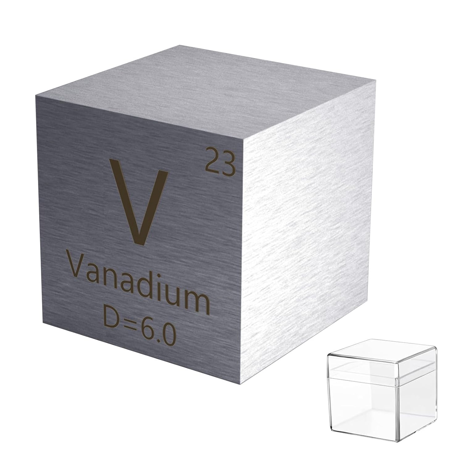 0.39”Vanadium Metal Cube Pub up to 99.9% Pure Periodic Table Element Engraved Density Collection Science Education Display Block Cube（V 10MM