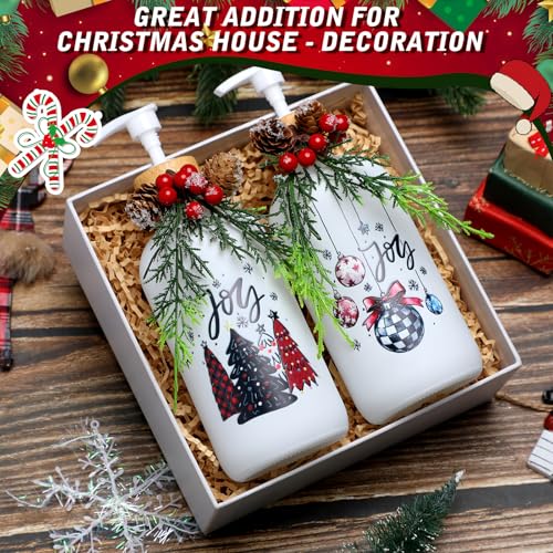  2 Pack Christmas Soap Dispenser with Pump Pine Snowflake Design - image 8