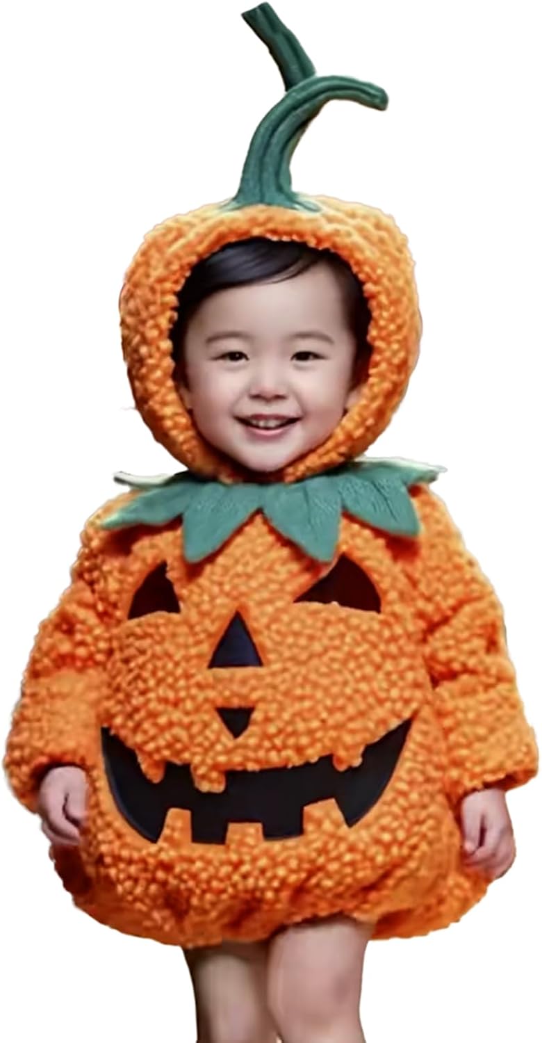 Newborn Baby Girls Boys Halloween Costumes Long Sleeve Pumpkin Costumes Tops with Hat kid Halloween Cosplay Outfits