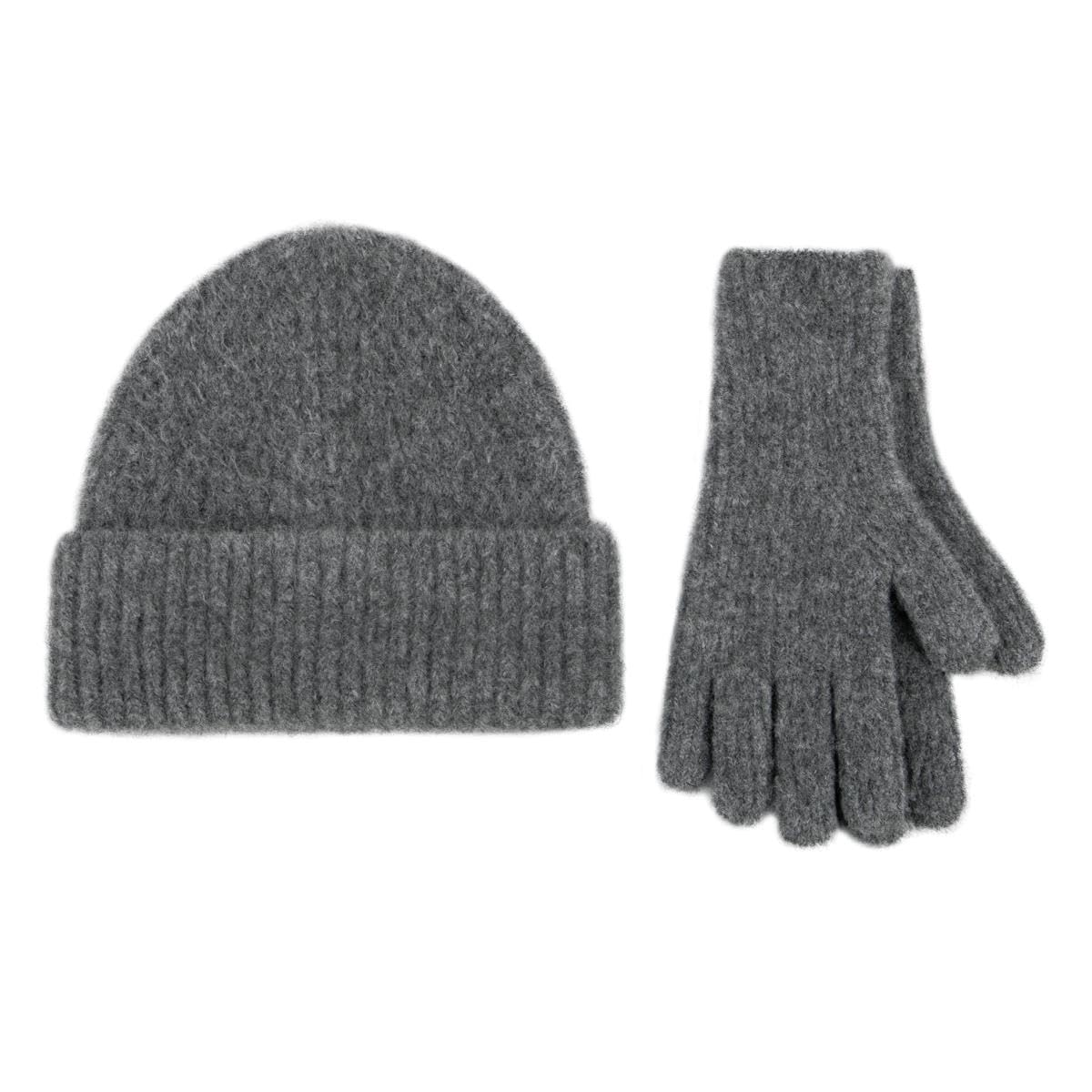 TOTES Toasties Ladies Knitted Hat & Glove Gift Set, Grey, Women