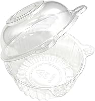 Vista 3 de Caja de plástico transparente individual para magdalenas, cápsulas, magdalenas, portador, cajas (50)