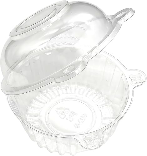 Miniatura 3 de Ewanda store Caja de plástico transparente individual para magdalenas, cápsulas, magdalenas, soporte para muffins (100)