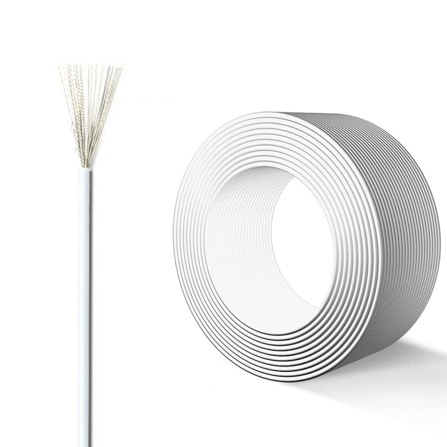 14 Gauge Wire FEP Teflon High Temperature Cable, Tinned Copper Conductor Single Core Electric Wire 600V for Home Appliances, Lighting, Workshop Wiring (Red, Black, White, Green)(25ft,14AWG-Red)