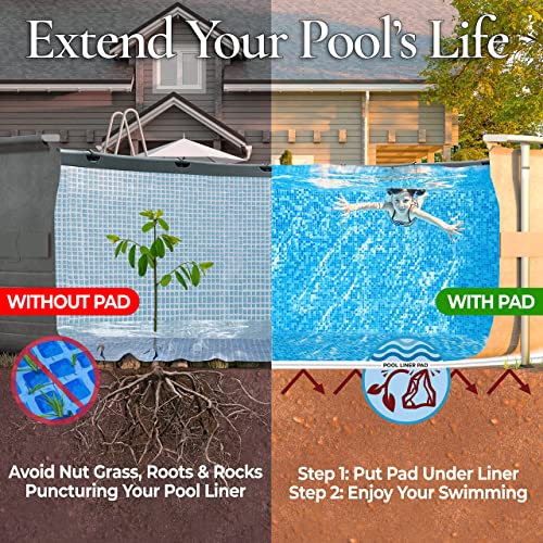 Shop Square 12-Foot-By-18-Foot Oval Pool Liner Pad For Above Ground Swimming Pools - Prevents Punctures, Easy To Install, Extends Liner Life, Above Ground Pool Mat - Durable Eco-Friendly Material #TOP1