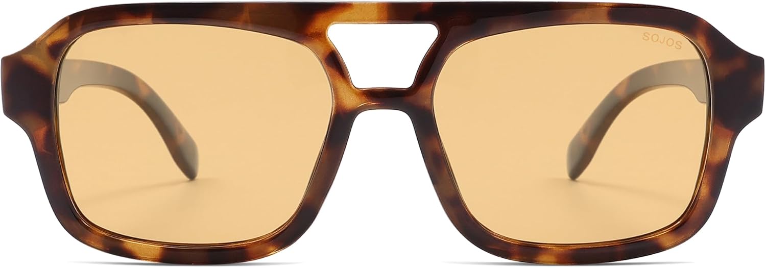 SOJOS Retro Aviator Sunglasses for Womens Mens Polarized Trendy Square Designer Inspired Shades 80s 90s Sun Glasses SJ2342 - Image 3