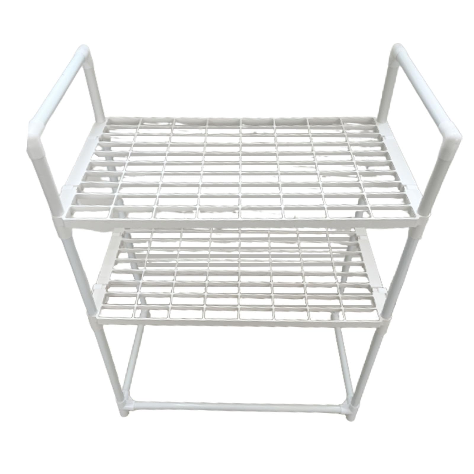 Rejilla para Horno Microondas, Soporte de Almacenamiento de Cocina Multiusos Fuerte con Ganchos para el Hogar, Acero Al Carbono, Blanco, 2 Niveles, 73x50,5x27cm