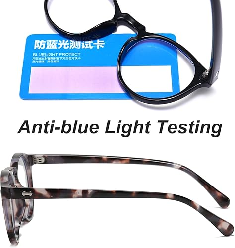 Miniatura 6 de JOVAKIT Gafas redondas de luz azul para mujeres y hombres, a la moda, retro, con marco circular, anteojos para computadora, antifatiga ocular