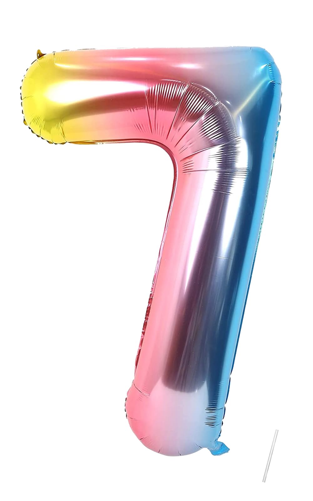Rainbow Foil Balloon - 7, Unicorn Theme, 101cm - Flies with Helium