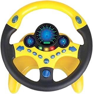 لعبة محاكاة موسيقي للاطفال من ويدهابي، لعبة محاكاة للقيادة للاطفال مع ضوء صوتي وموسيقى، العاب تعليمية للاطفال باللون الاصفر