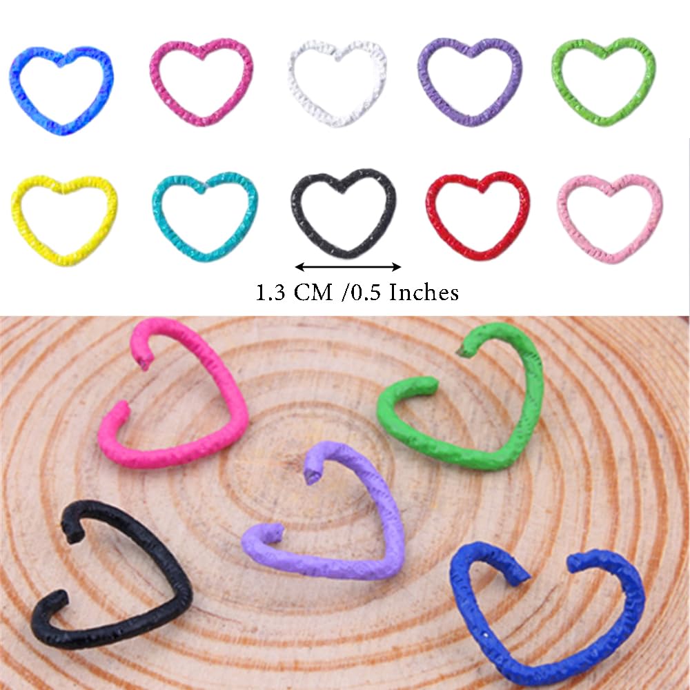 Ouliget Colorful Love Shape Braids Ring Clips,African Braid Decorations Circle Hair Jewelry Set,Cute Rings Accessories for Women's Hairstyles Dreadlocks Hair,100 Pieces image 5