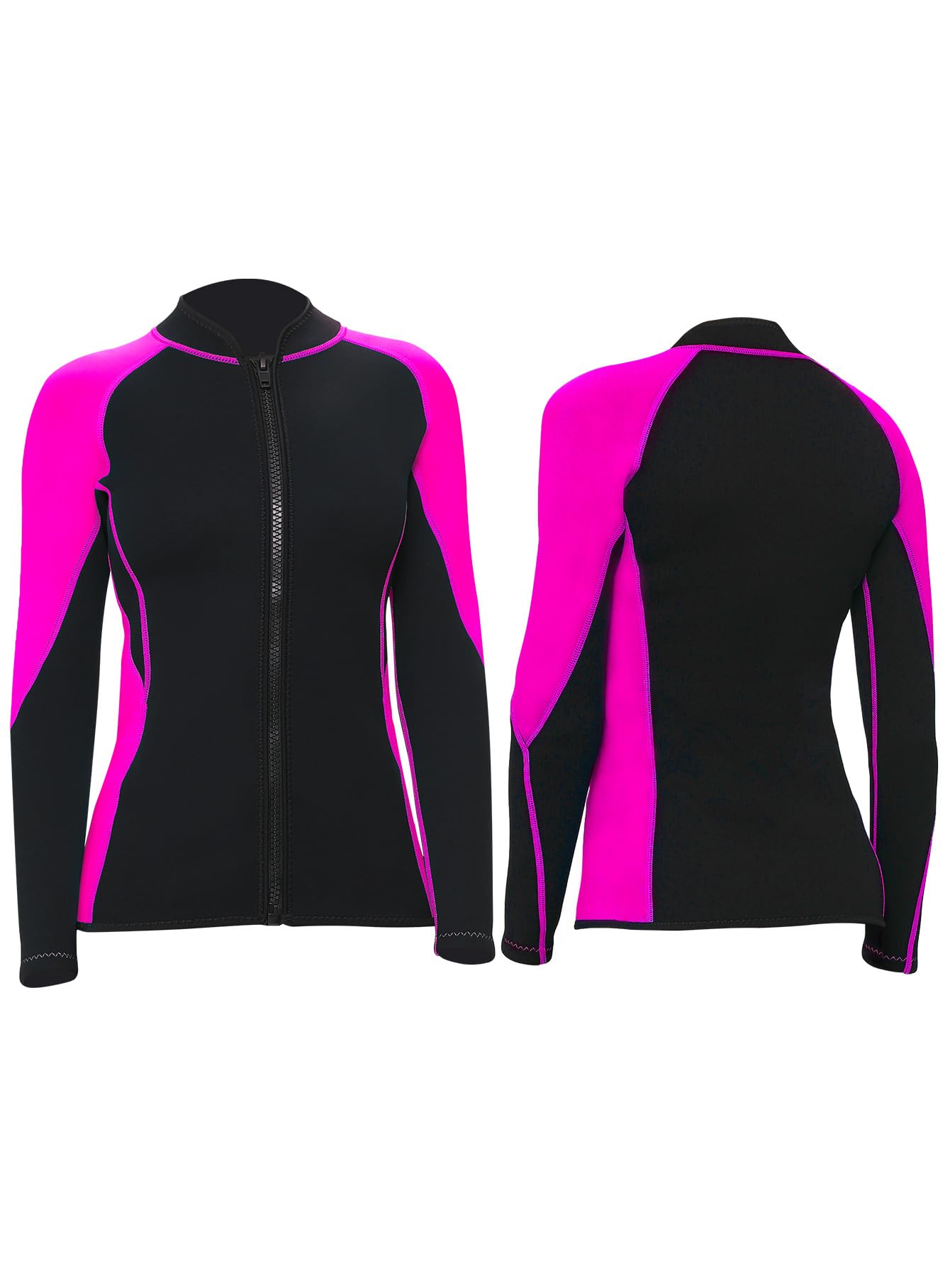 Top Wetsuit Jacket for Men Women Youth Front Zip Thermal Swim Wet Suit 2mm 3mm Neoprene Long Sleeves Shirts for Surfing Diving Kayaking