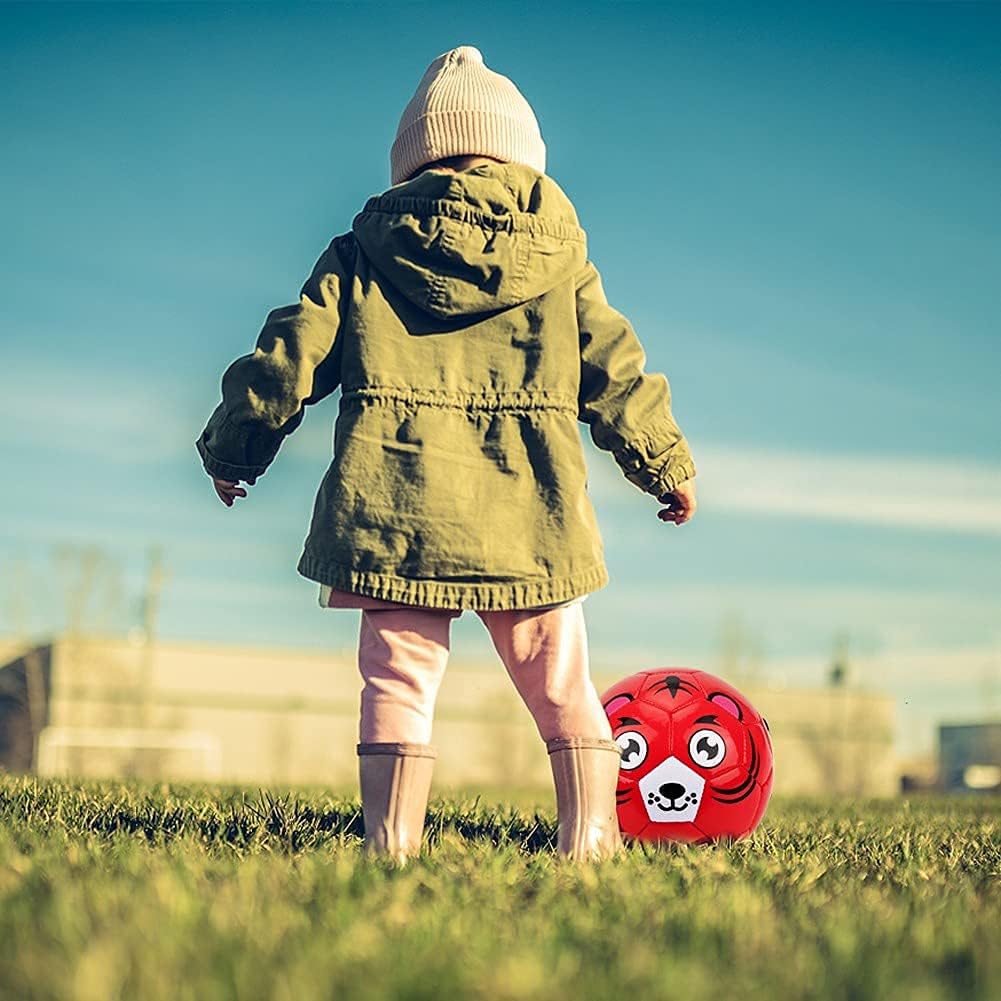 beetoy 3 Pcs Size 2 Toddler Soccer Ball, Soccer Balls for Toddlers with Pump, Inflatable Soccer Toys Balls for Toddlers Kids Ball Game, Cute Outdoor Indoor Sport Ball Toy for Children : Everything Else