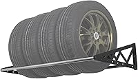 SafeRacks Heavy Duty Wall Mounted Tire Rack - Adjustable to 56" 400lb Capacity Garage Storage Black