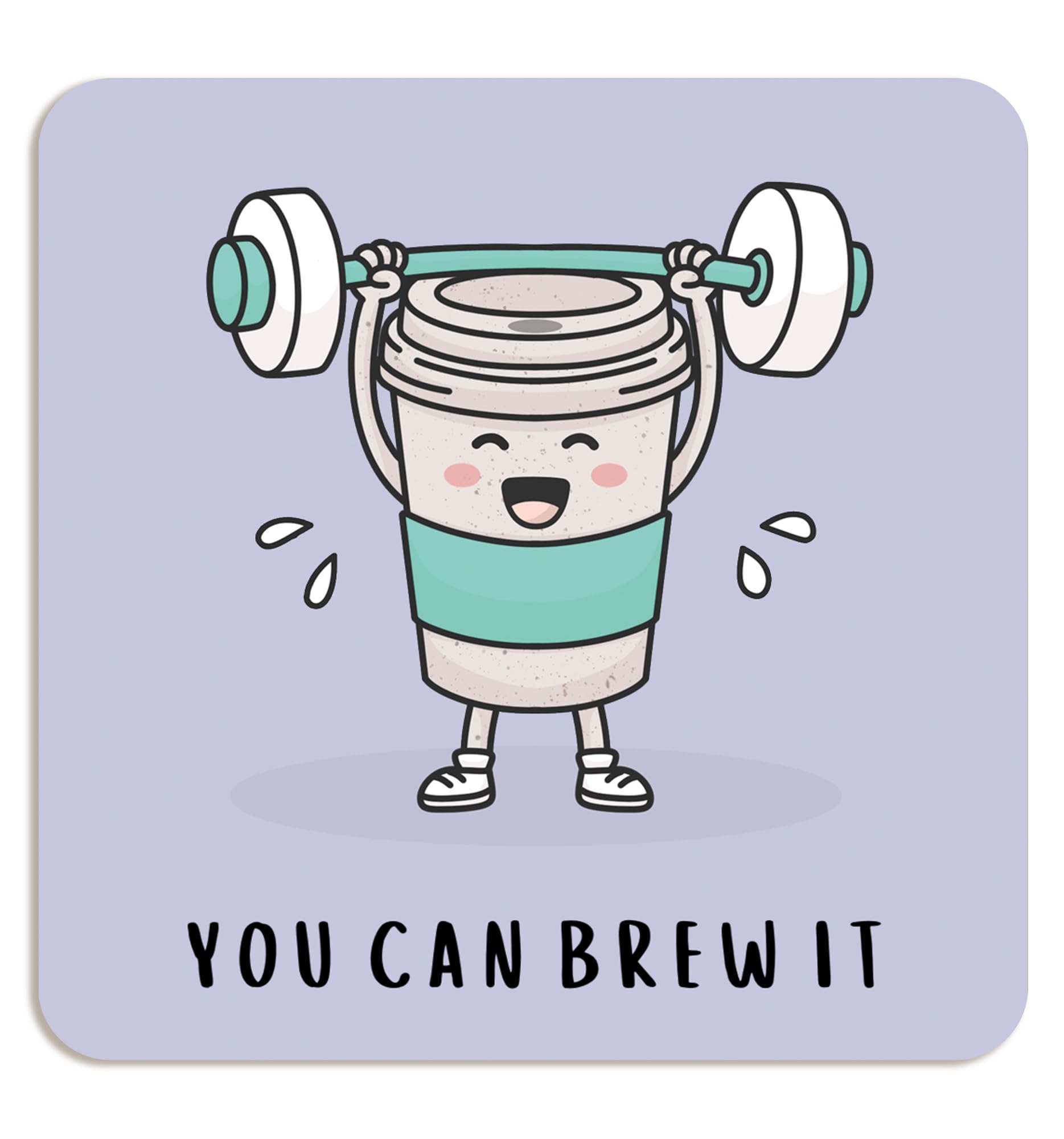 Byanika Coffee Coaster Cork | Positivity Pun | Encouragement Gift For Her, Him, Caffeine Drinkers Or Coffee Lovers | Birthday Present, Christmas, Secret Santa Or Stocking Filler Gifts Under 5 Pounds