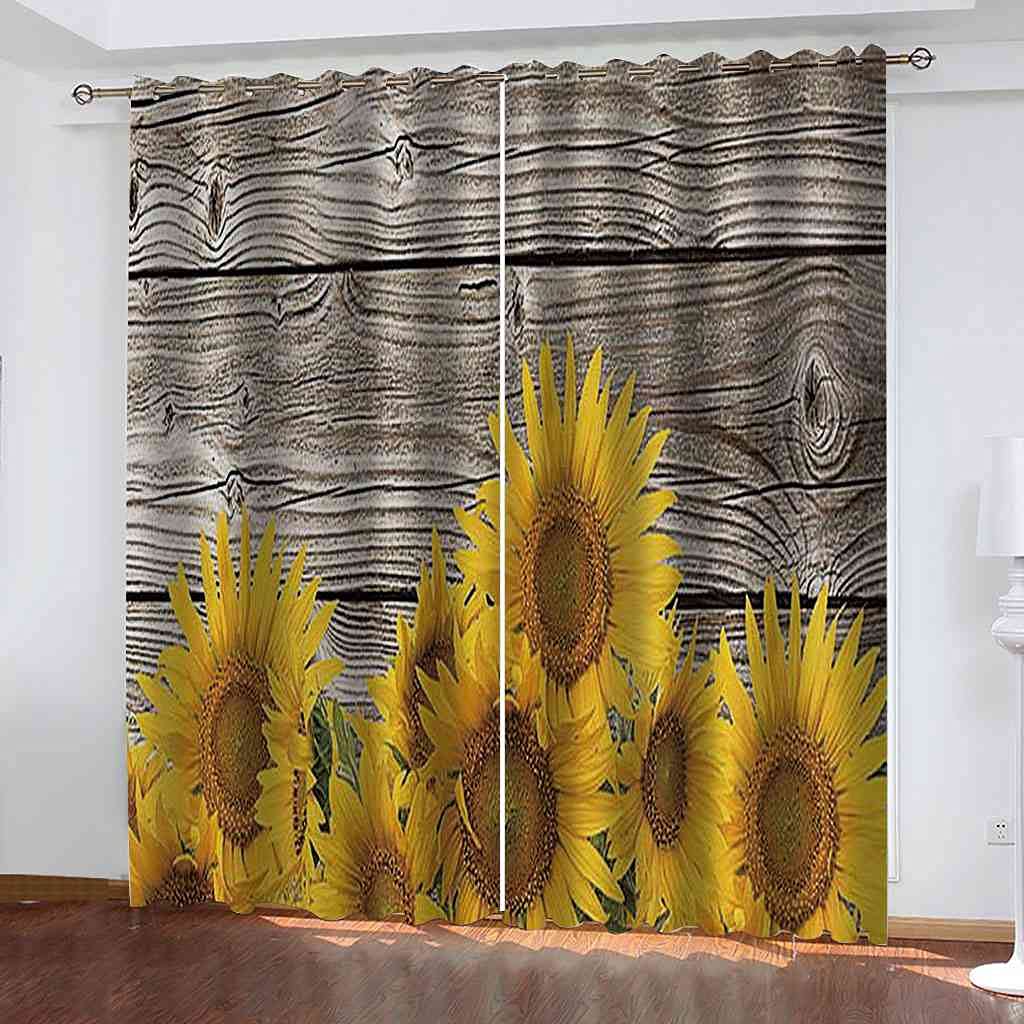 Rideaux occultants enfant tournesol 140x160 cm isolants en polyester
