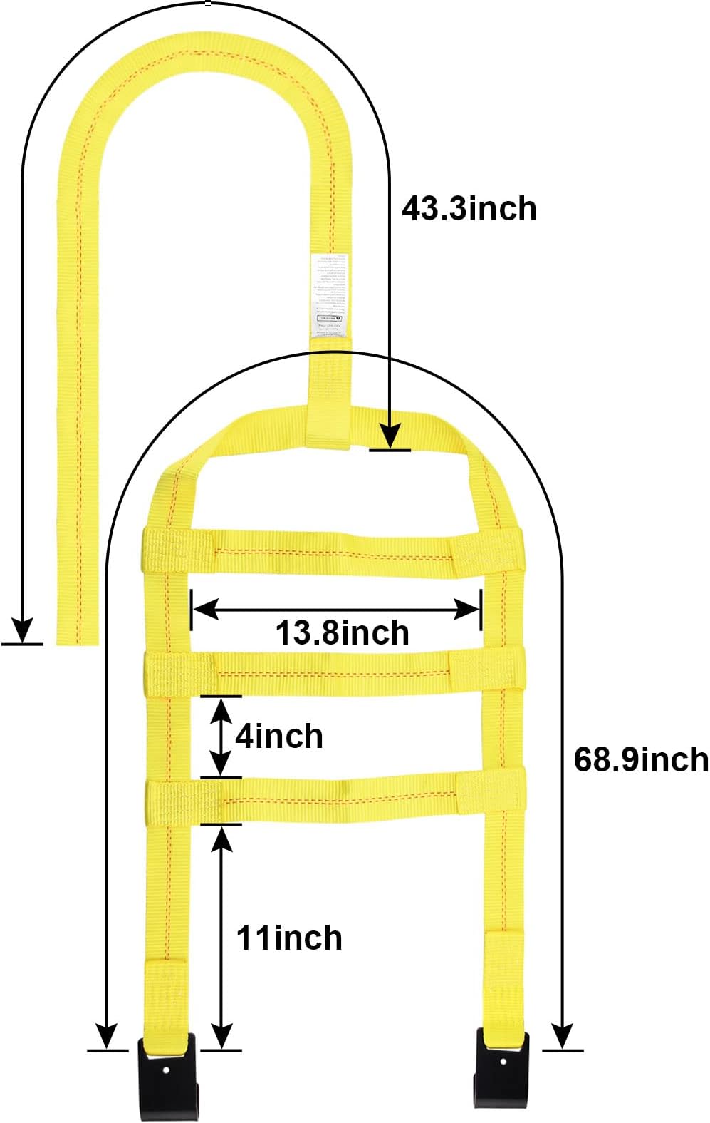 2PK Tow Dolly Straps with Flat Hook