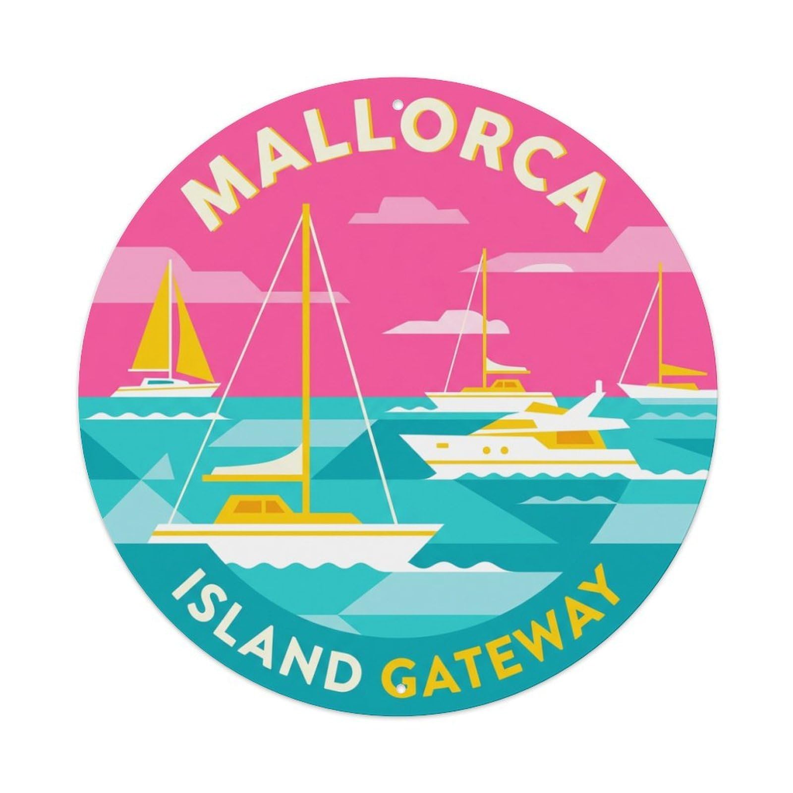 Fyrn Style Metal Tin Sign Vintage Travel Mallorca Spain Assembly