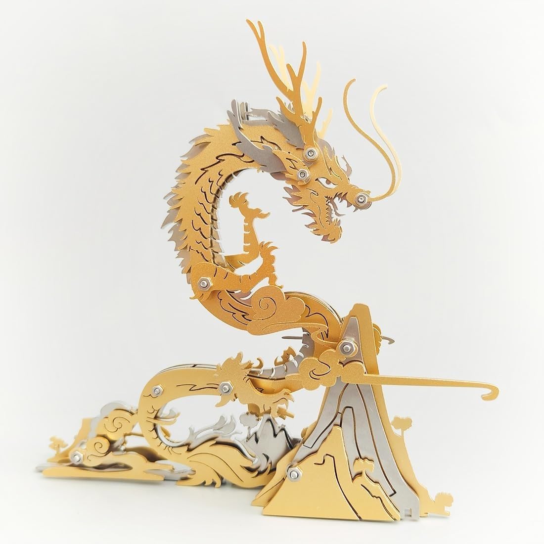 Puzzle metalowe 3D dla dorosłych, mechaniczny metalowy model smoka zestaw do rękodzieła, łamigłówki DIY Home Decor, prezenty dla dorosłych 92 szt.