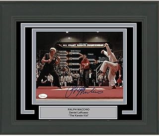 Framed Autographed/Signed Ralph Macchio The Karate Kid Crane Kick 8x10 Photo JSA COA