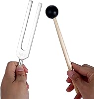 Vista 8 de Diapasón de 528 Hz para sanación de sonido, alivio del estrés, chakra, instrumento musical, relajación, meditación con martillo de silicona y bolsa