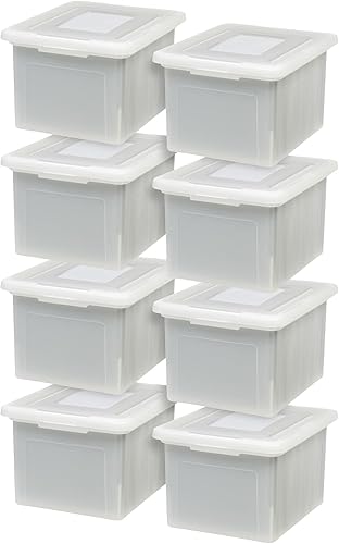 Miniatura 8 de IRIS USA Caja de archivos, caja organizadora de archivos de plástico con tapas, archivo de carta/legal, caja de documentos importantes, contenedor
