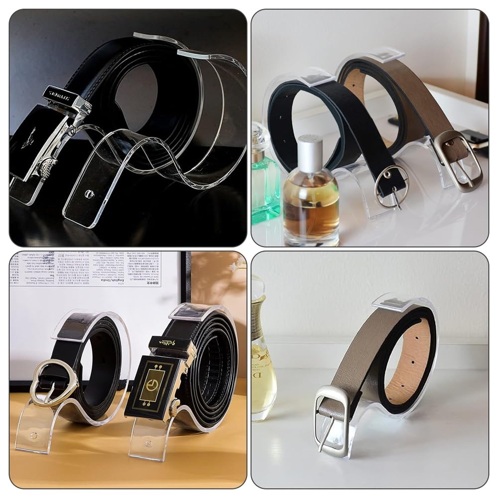 ANUBE Lot De 12 Présentoirs De Ceinture En Acrylique Transparent – Organisation Élégante Pour Maison Et Magasin