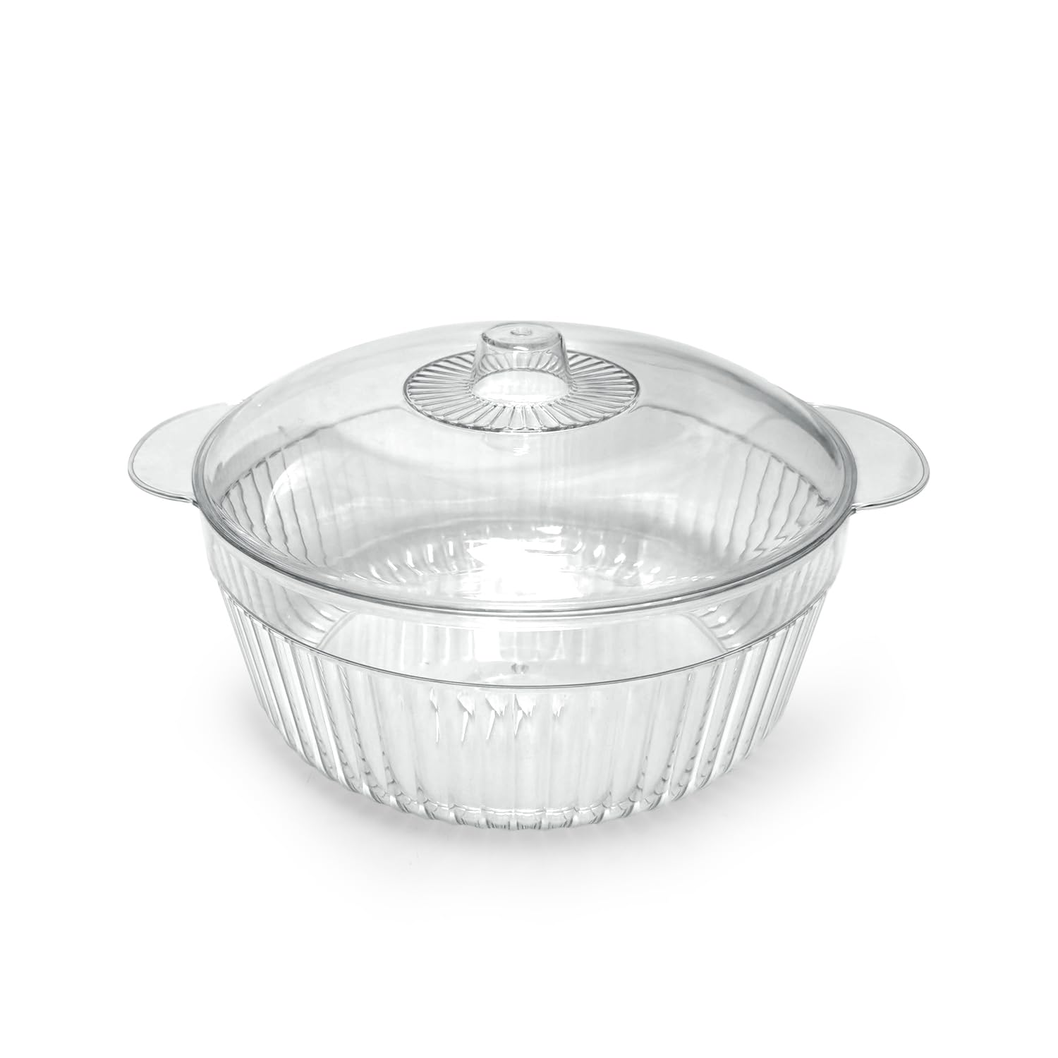 Royalford 2L Bowls with Lid RF12483 Transparent Plastic Reusable Serving Bowls Snacks Storing Freezer Safe
