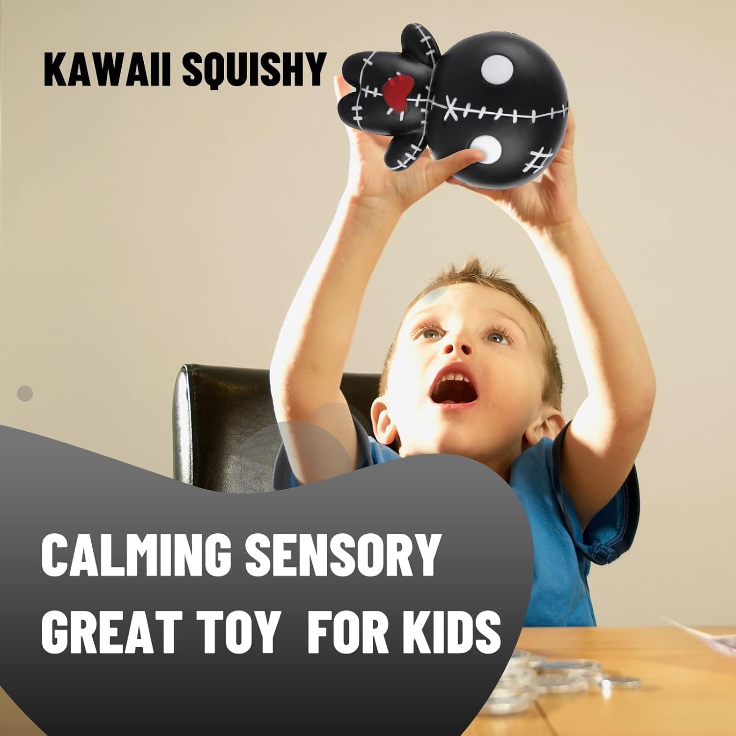 Anboor 4.7" Voodoo Dolls Squishies Cute Ghost Doll Stress Relief Kawaii Soft Slow Rising Squeeze Toys for Kids Adults Idea Stress Relief Kid's Toys