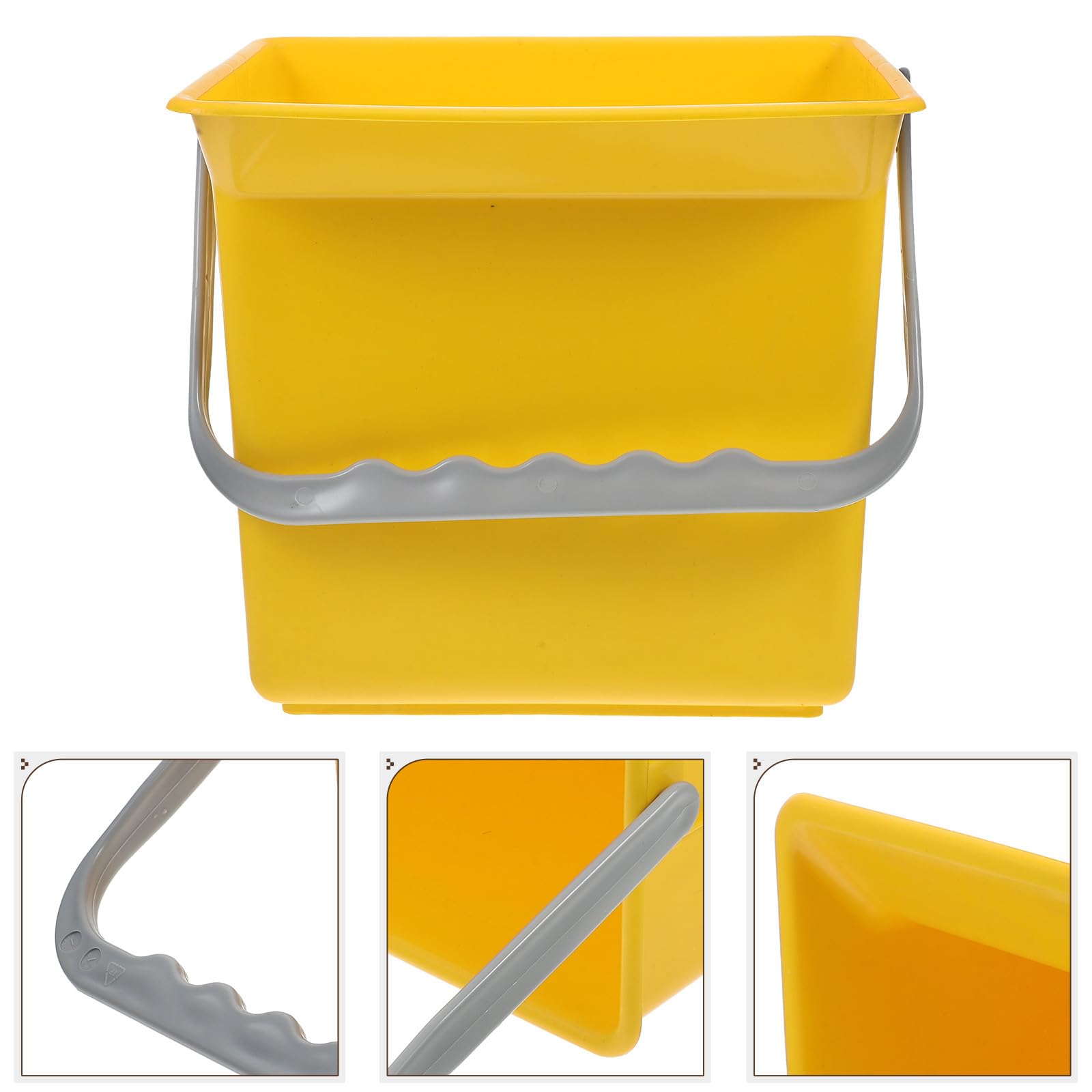 Lurrose Secchio di Plastica per Pulizia con Manico e Scala Graduata, Secchio per Lavaggio Auto e Smaltimento Rifiuti, Capacità Ampia, Resistente e Portatile per Uso Domestico, Uffici