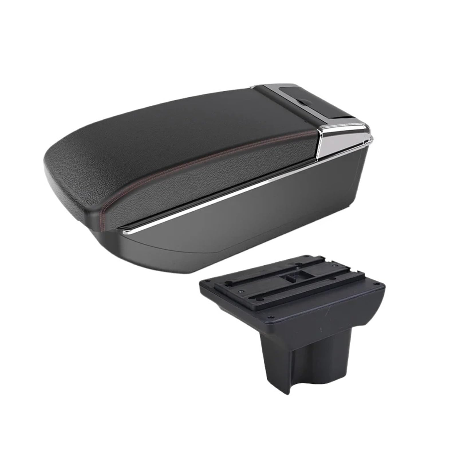 UMDJJU For Toyota For Rush Car Armrests Special Interior Modification Double-layer USB Storage Box Accessories Car Centre Console Armrest Box(B1 Black red NO USB)